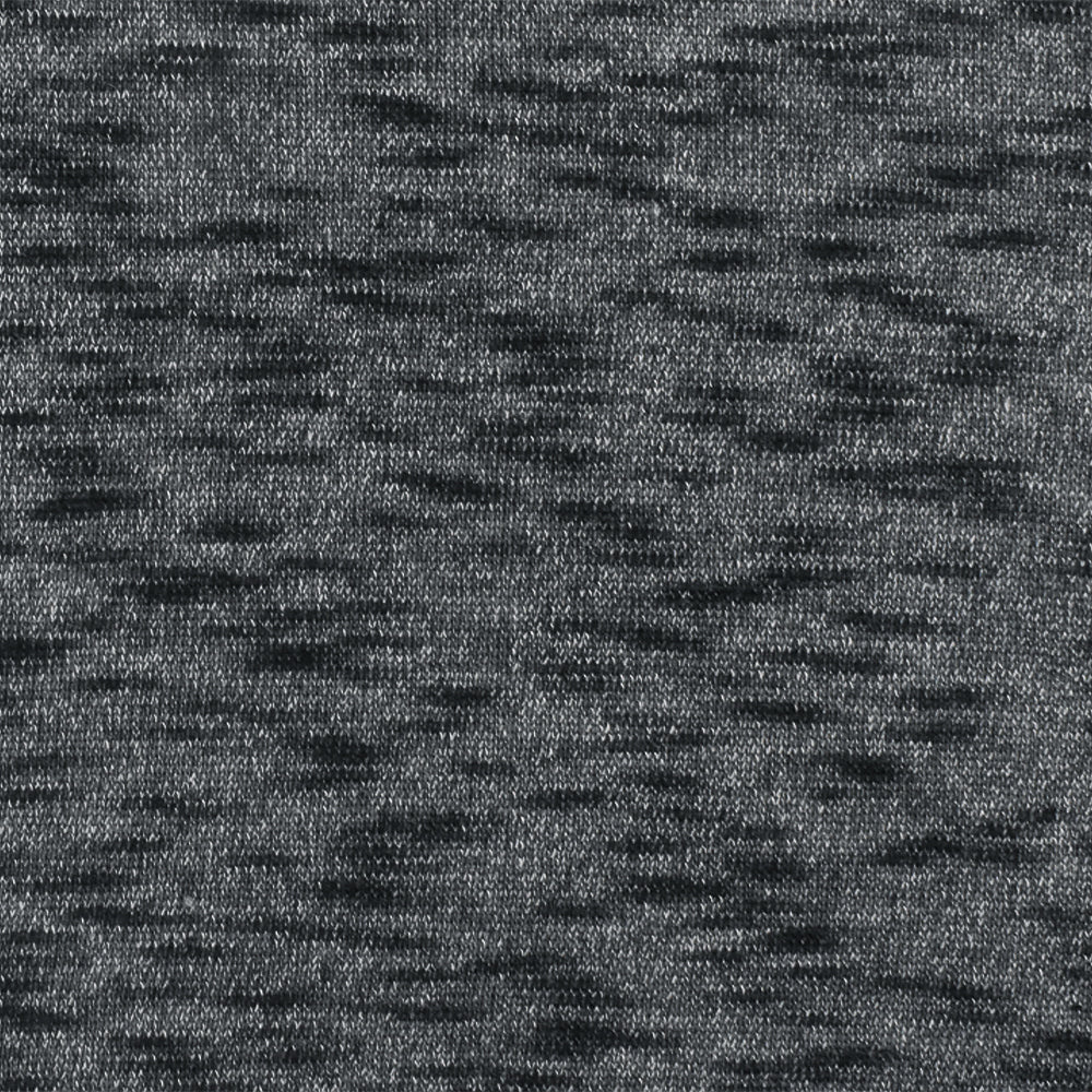 Basic Black-White Slub Stretch Poly Jersey Knit Fabric