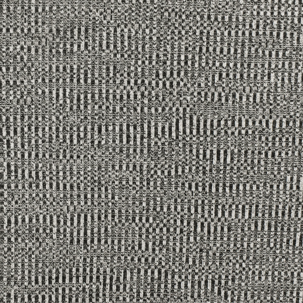 Ash White-Black Distorted Texture Stretch 2X2 Rib Knit Fabric