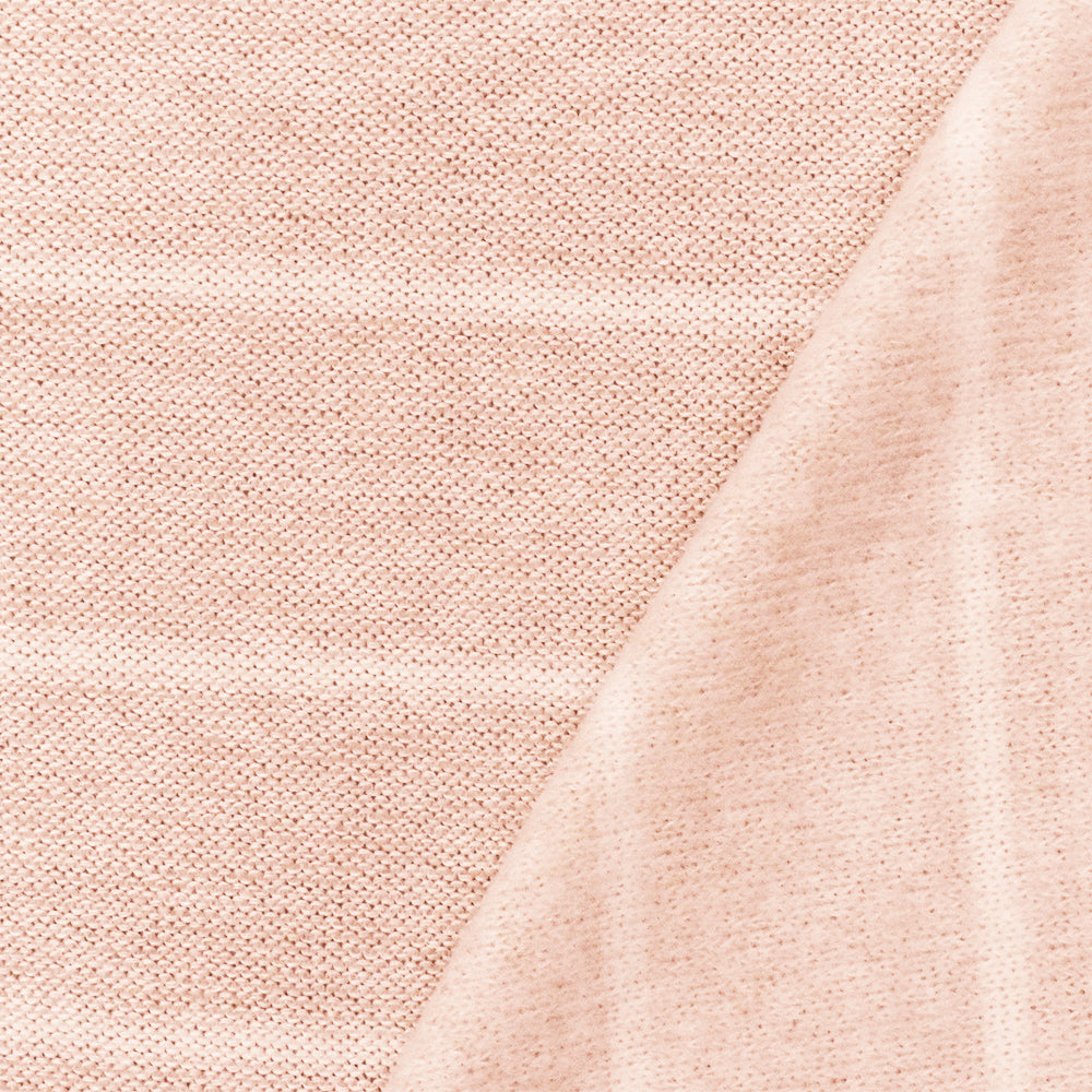 Pink-White Stripe Stretch Poly Blend Brushed Face Jersey Knit Fabric