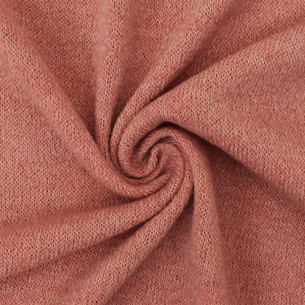 Coral Beach Pink-White Texture Stretch Poly Jersey Knit Fabric