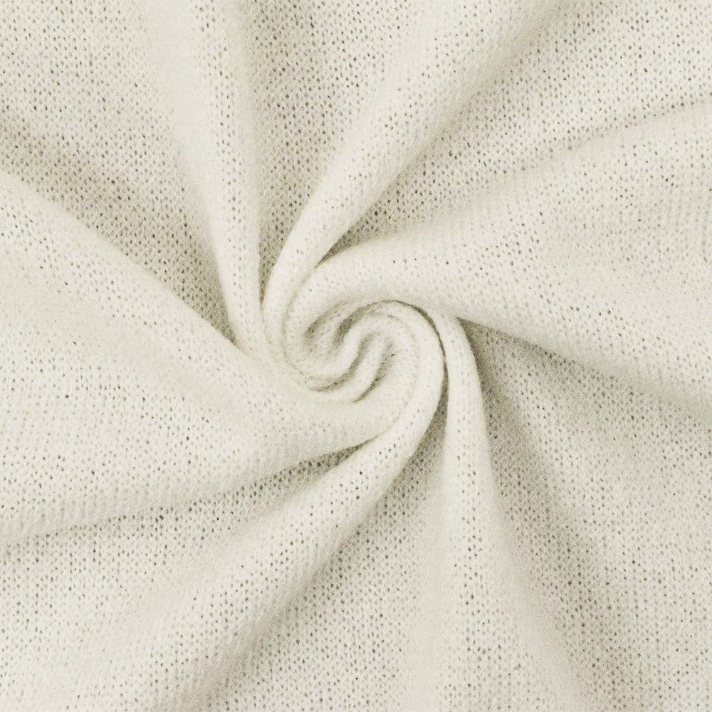 Soft Ivory Texture Stretch Poly Jersey Knit Fabric