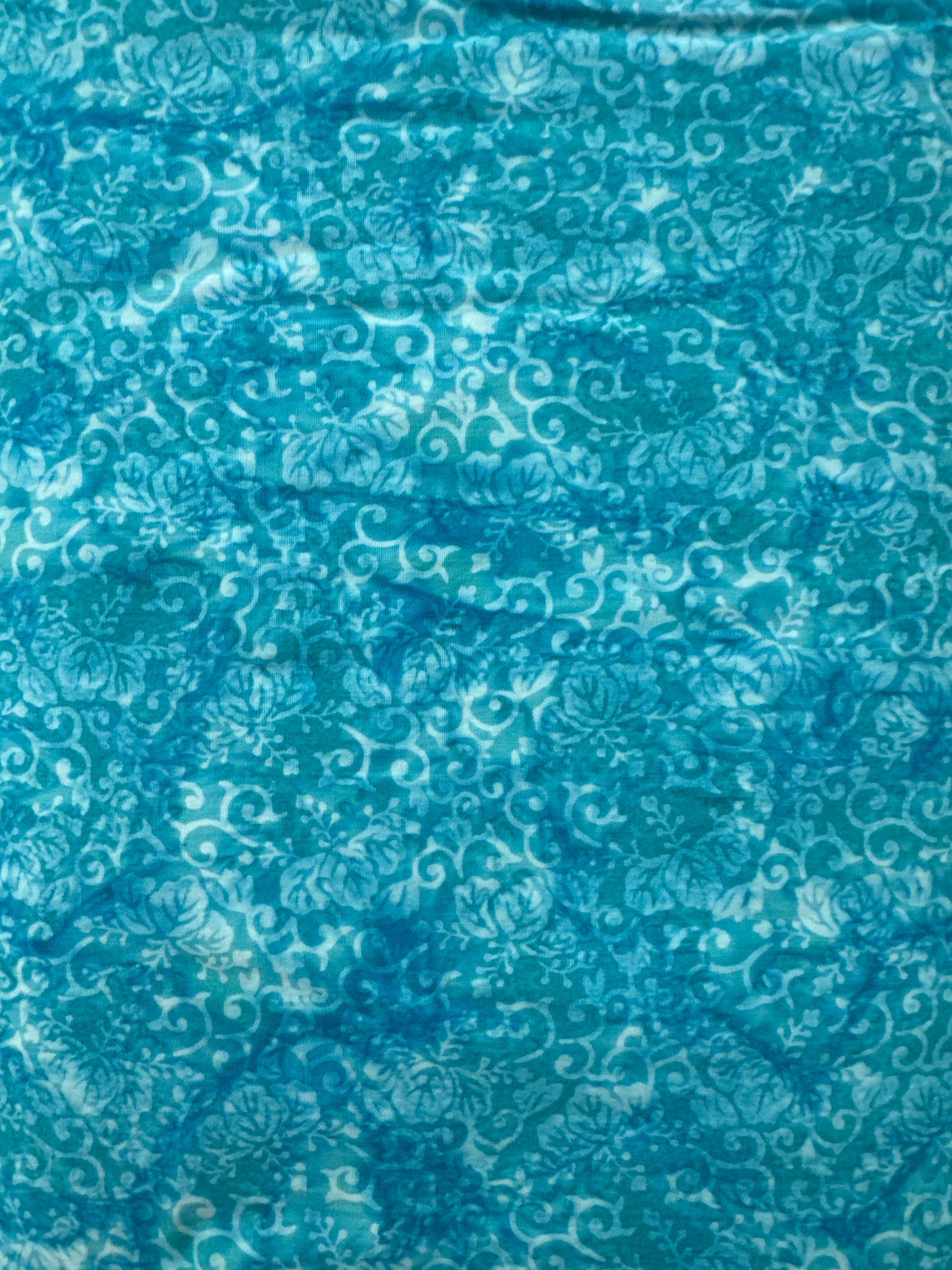Decorative Carving Swirl turquoise blender quilting fabric by Blank Quilting