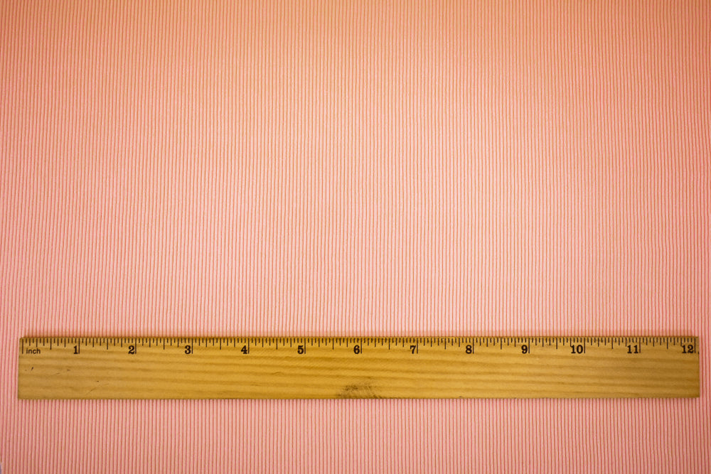 Light Peach Nylon Stretch Spandex 2x2 Rib Knit Fabric