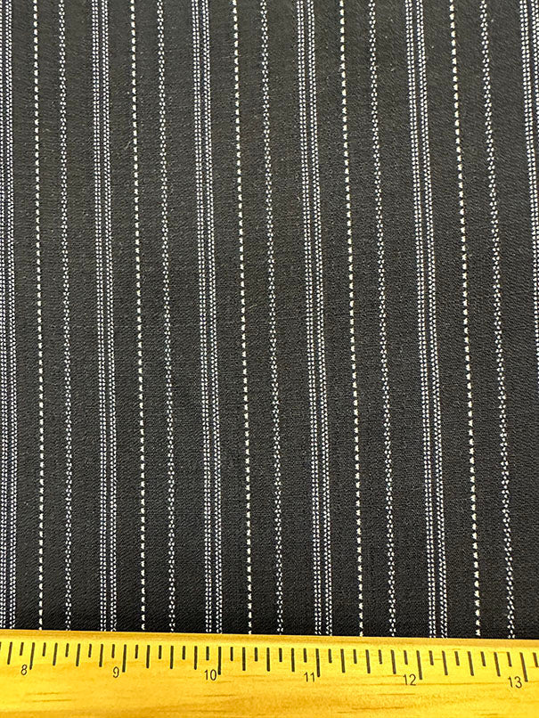Navy Blue and White Stripe Shirting Fabric