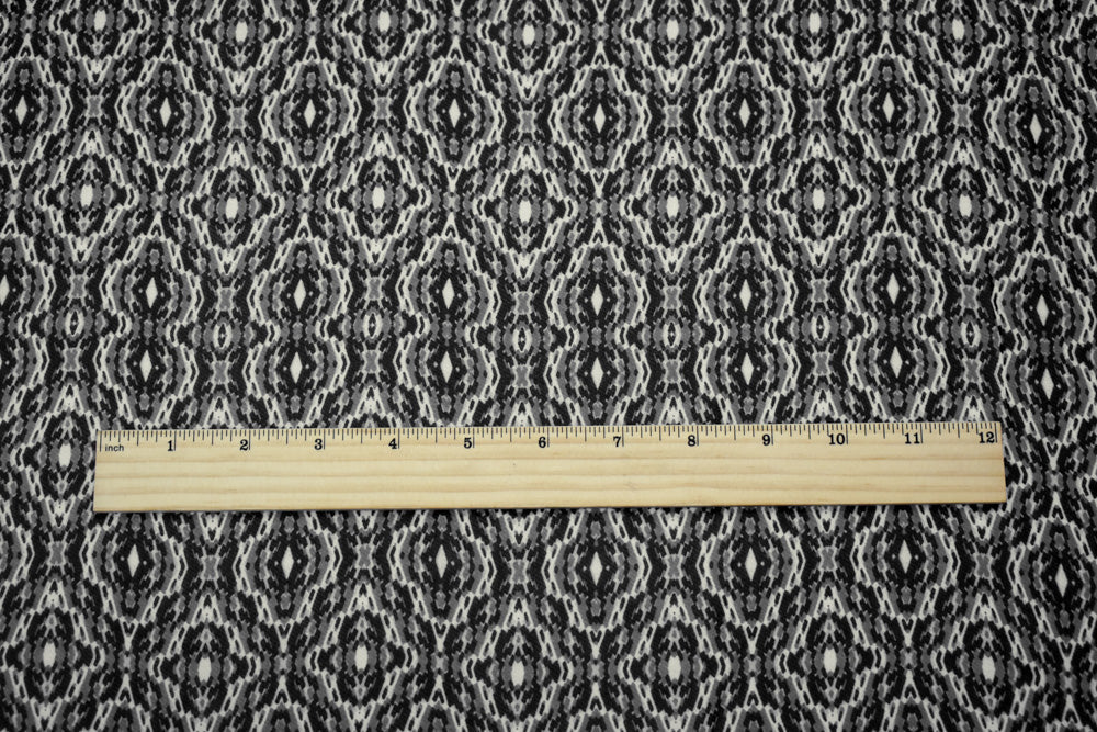 Black-Gray-White Polyester Aztec Printed Chiffon Woven Fabric