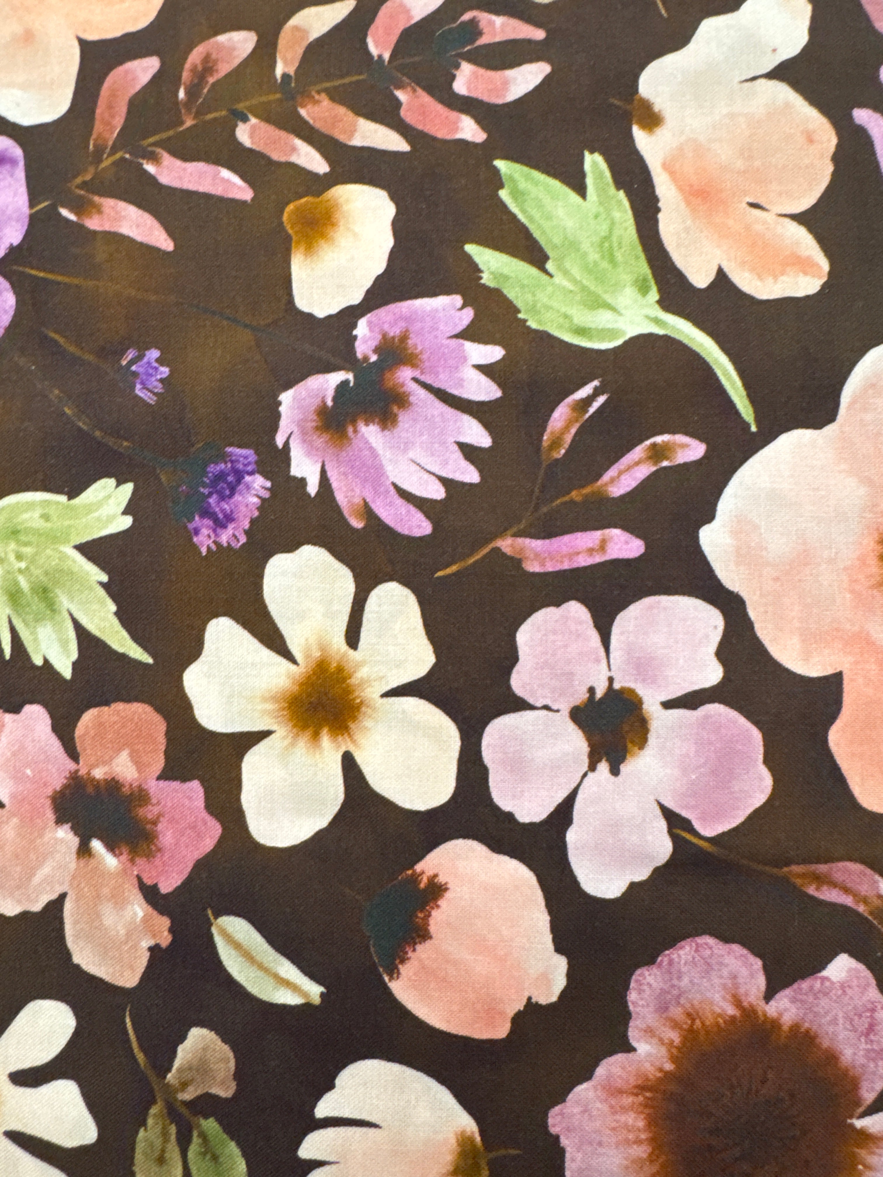 Blooming Lovely Brown floral quilting fabric by Moda