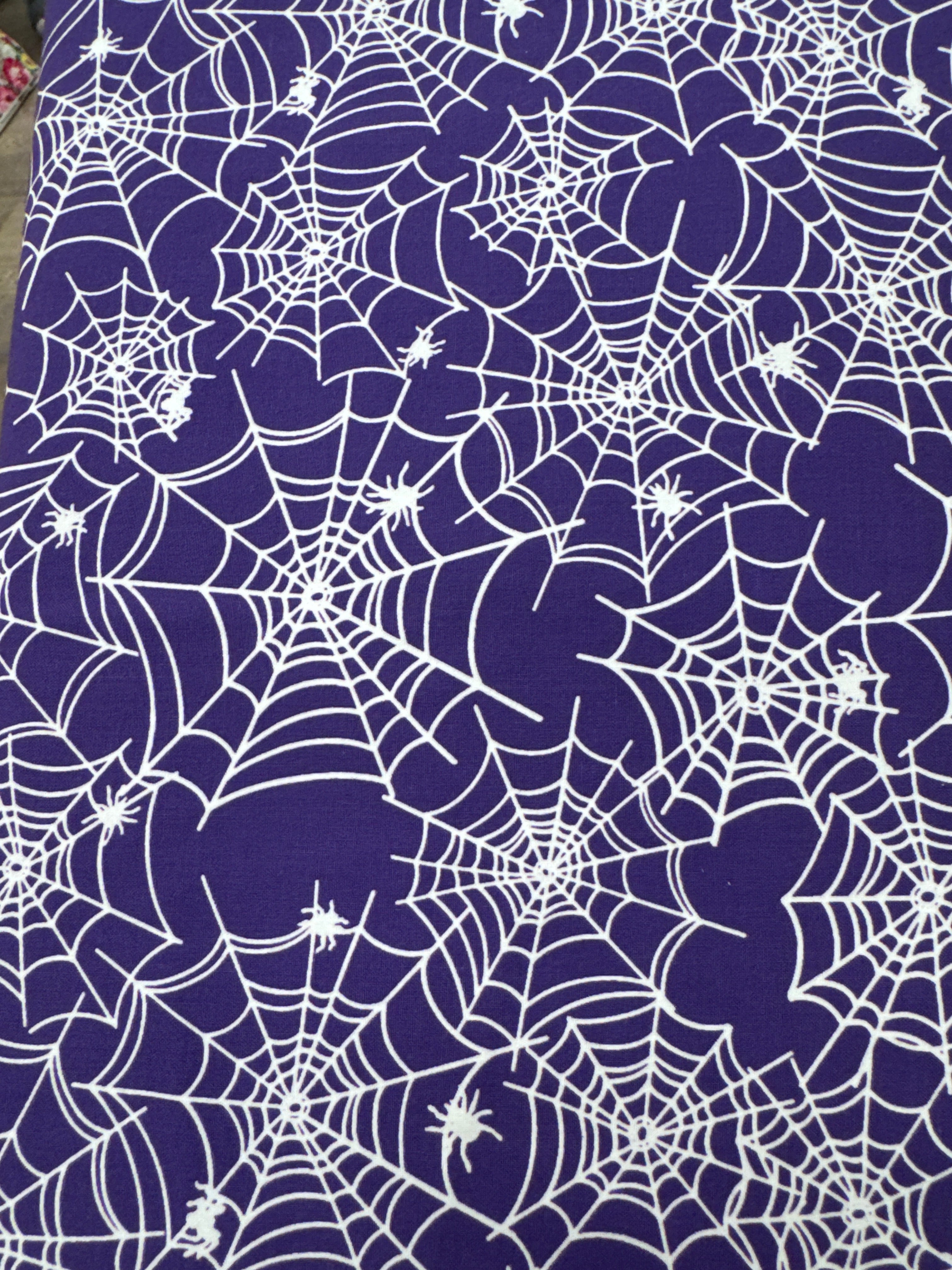 Toil and Trouble Purple Halloween quilting fabric by Clothworks