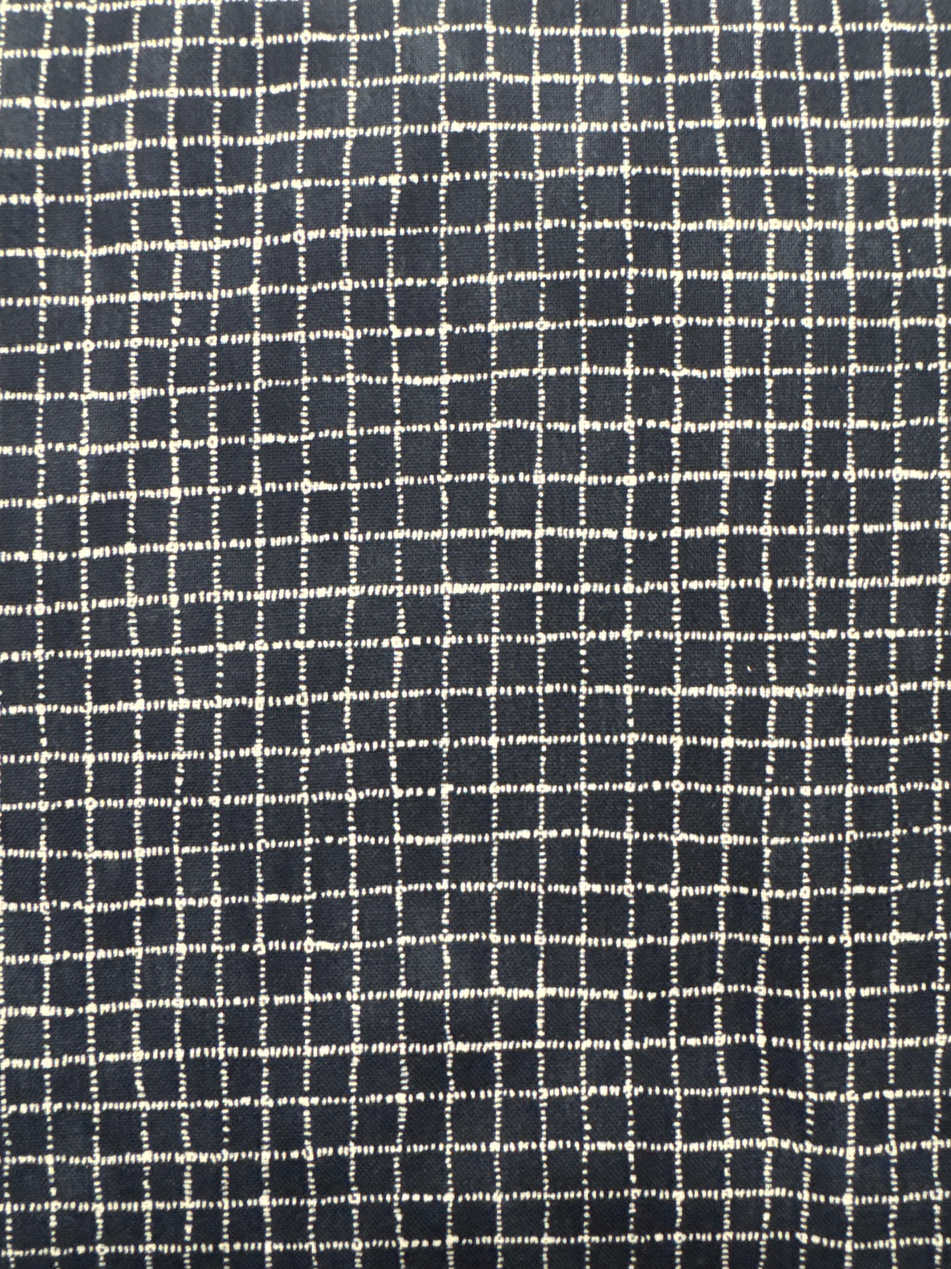 Collage White Grid on Navy geometric quilting fabric by Moda