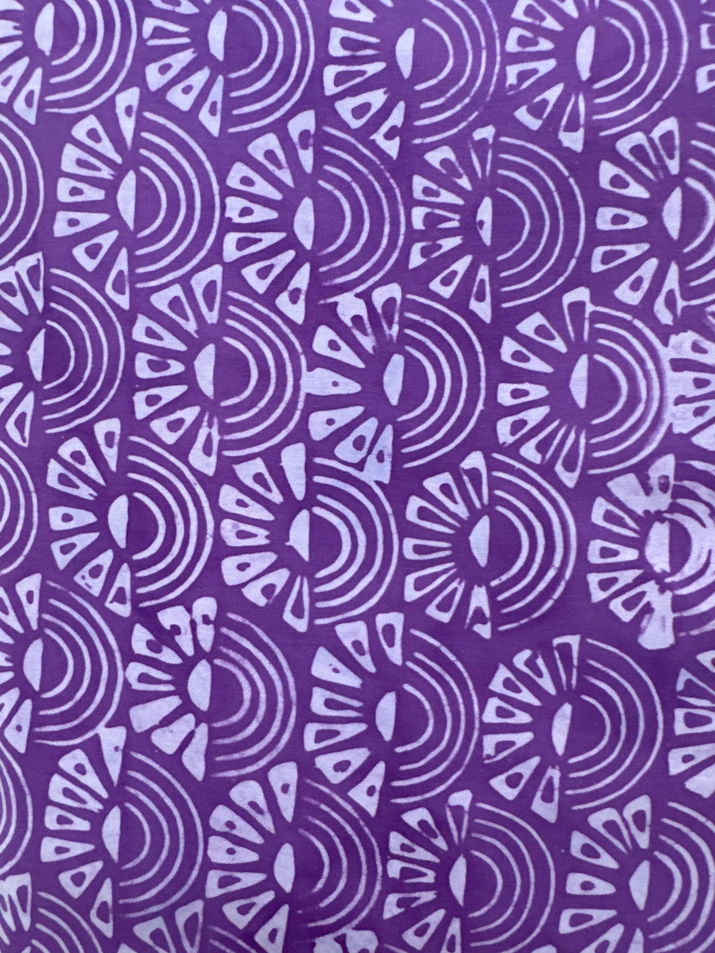 Andover Geometric Flower Half Circle Purple quilting fabric