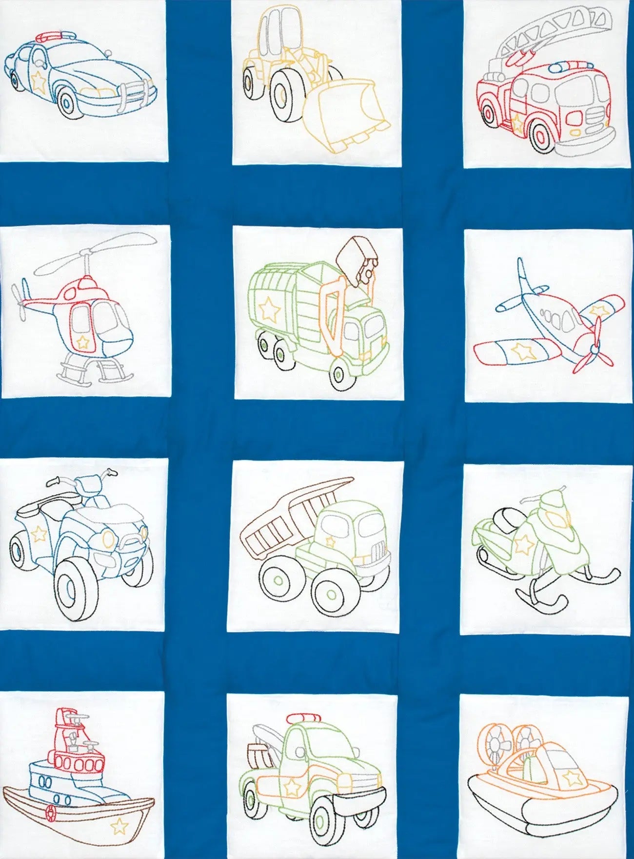 9in Quilt Square Theme Rescue Vehicle - Linda's Electric Quilters