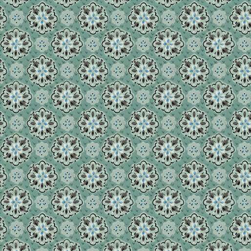 A Heart Led Life - Medallion Magic - Dark Teal 44" / 45" Fabric Per Yard