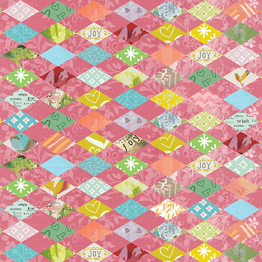 A Heart Led Life - Painted Harlequin - Coral 44" / 45" Fabric Per Yard