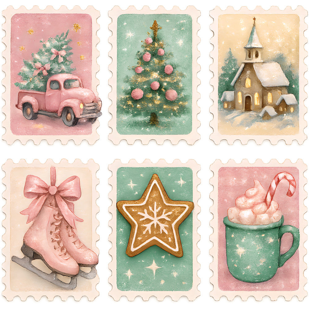A Pink Christmas Fabric Panel 12