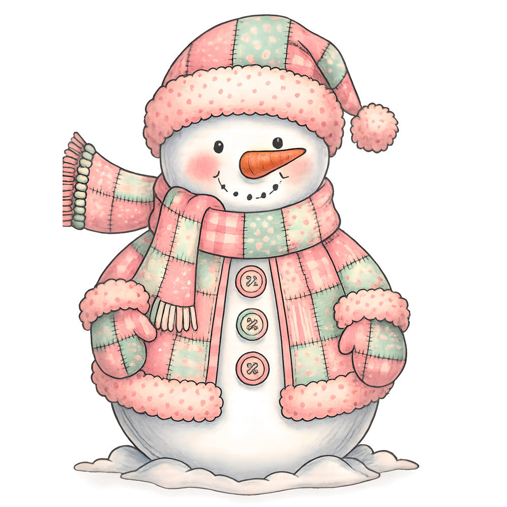 A Pink Christmas Fabric Panel 17