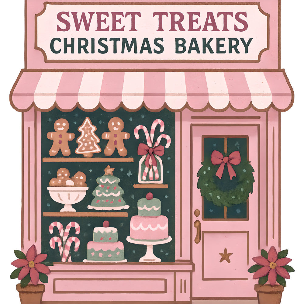 A Pink Christmas Fabric Panel 9