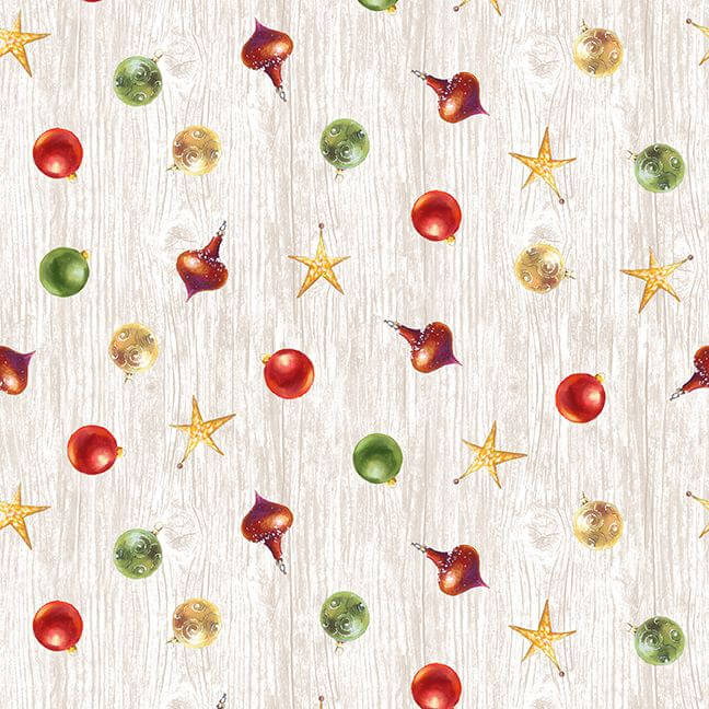 A Purr-fect Holiday Season - Ornament Toss - Sand 44" / 45" Fabric Per Yard