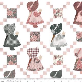 Riley Blake A Walk on the Prairie Sunbonnet Sue white 108 inch 3 yard backing package