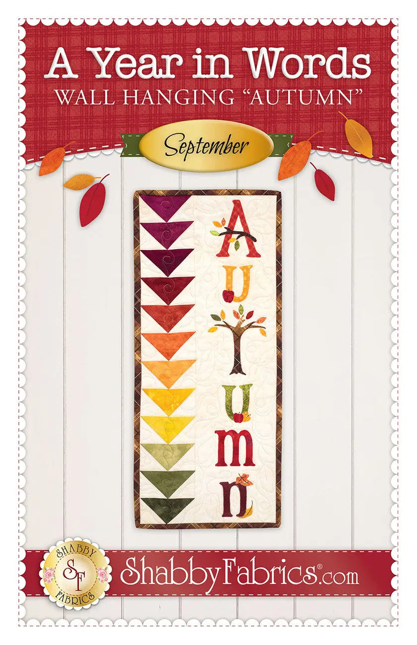 A Year in Words Wall Hanging Autumn September - Linda's Electric Quilters
