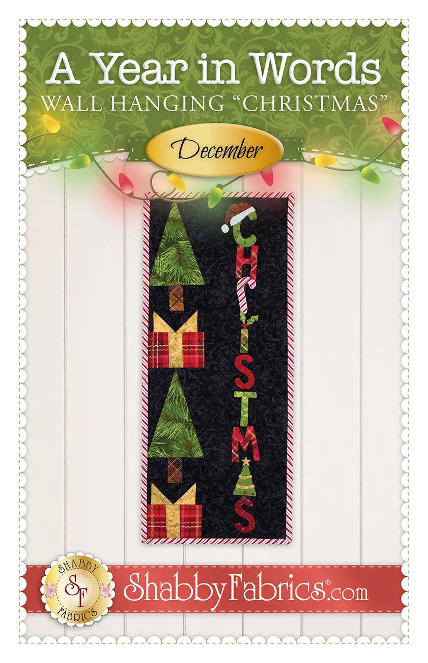 A Year in Words Wall Hanging Christmas December Checker Distributor
