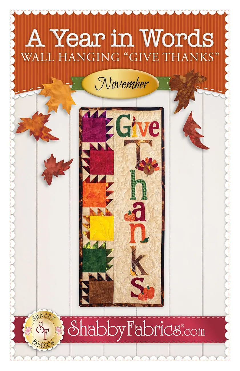 A Year in Words Wall Hanging Give Thanks November Checker Distributor