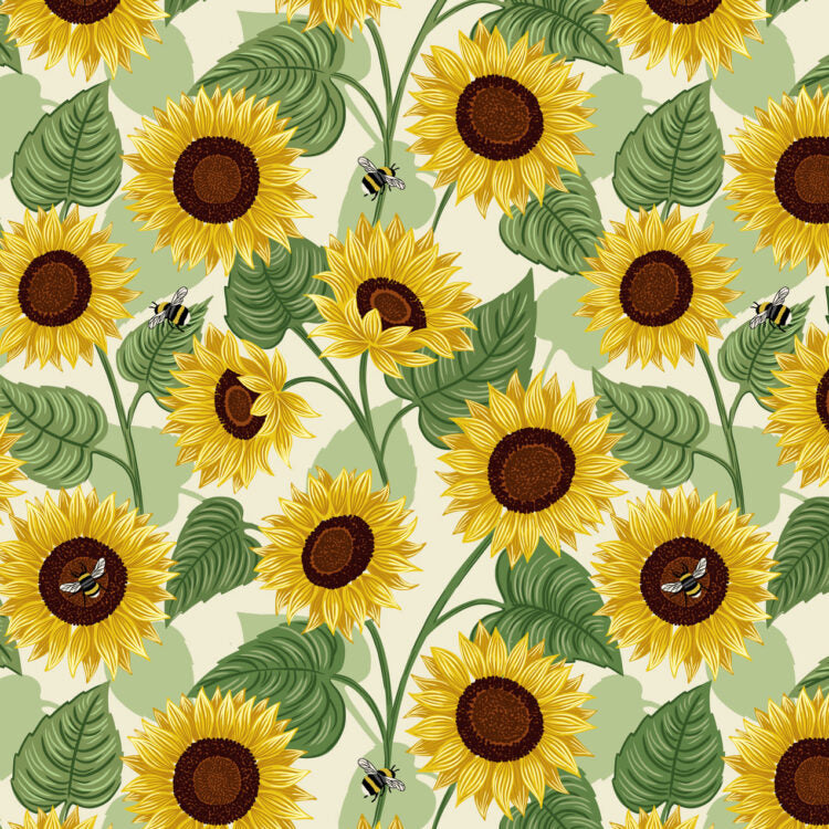 Sunflowers Cotton Wideback Fabric Per Yard