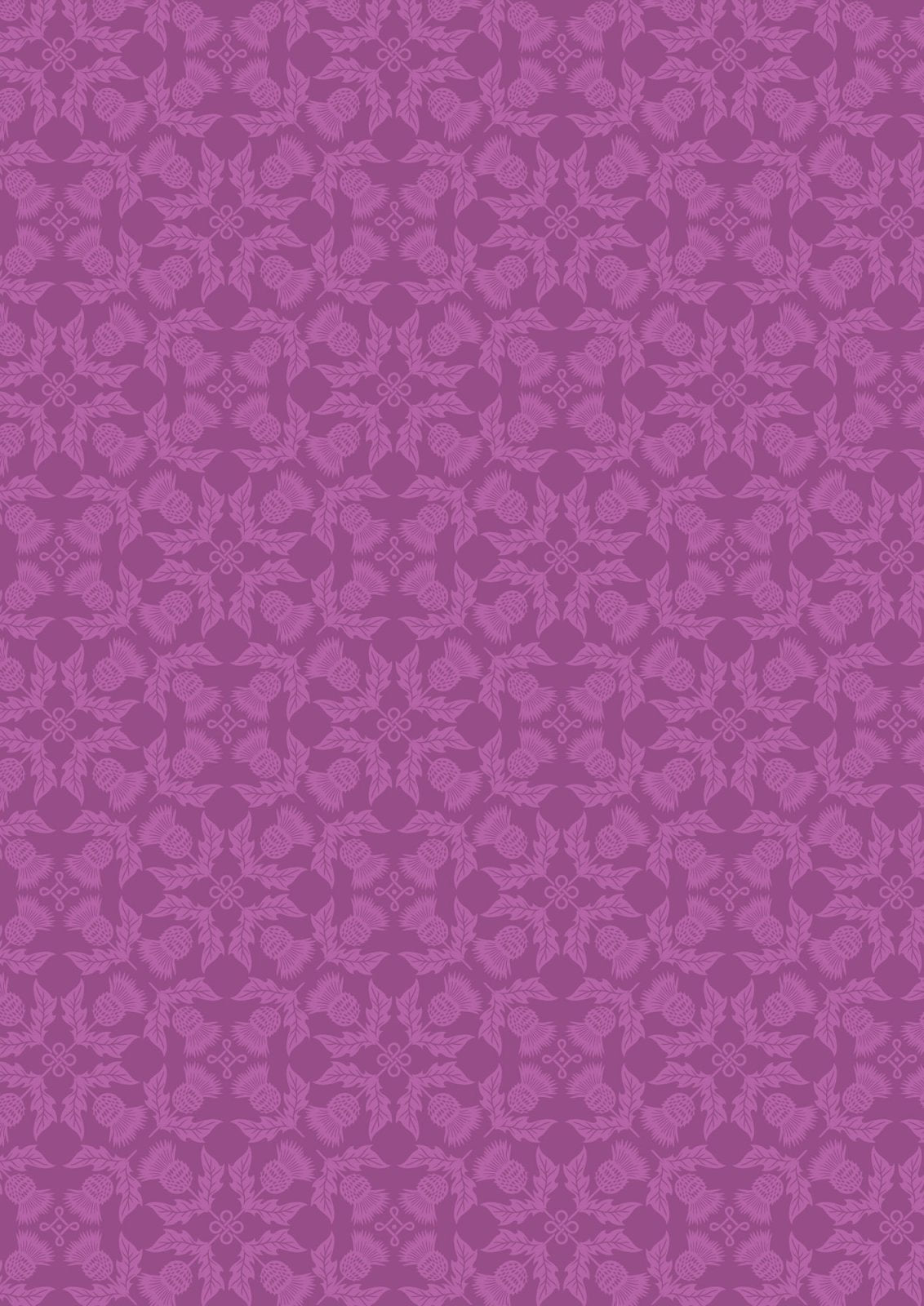 Lewis and Irene Highlands Thistle quilting cotton on purple