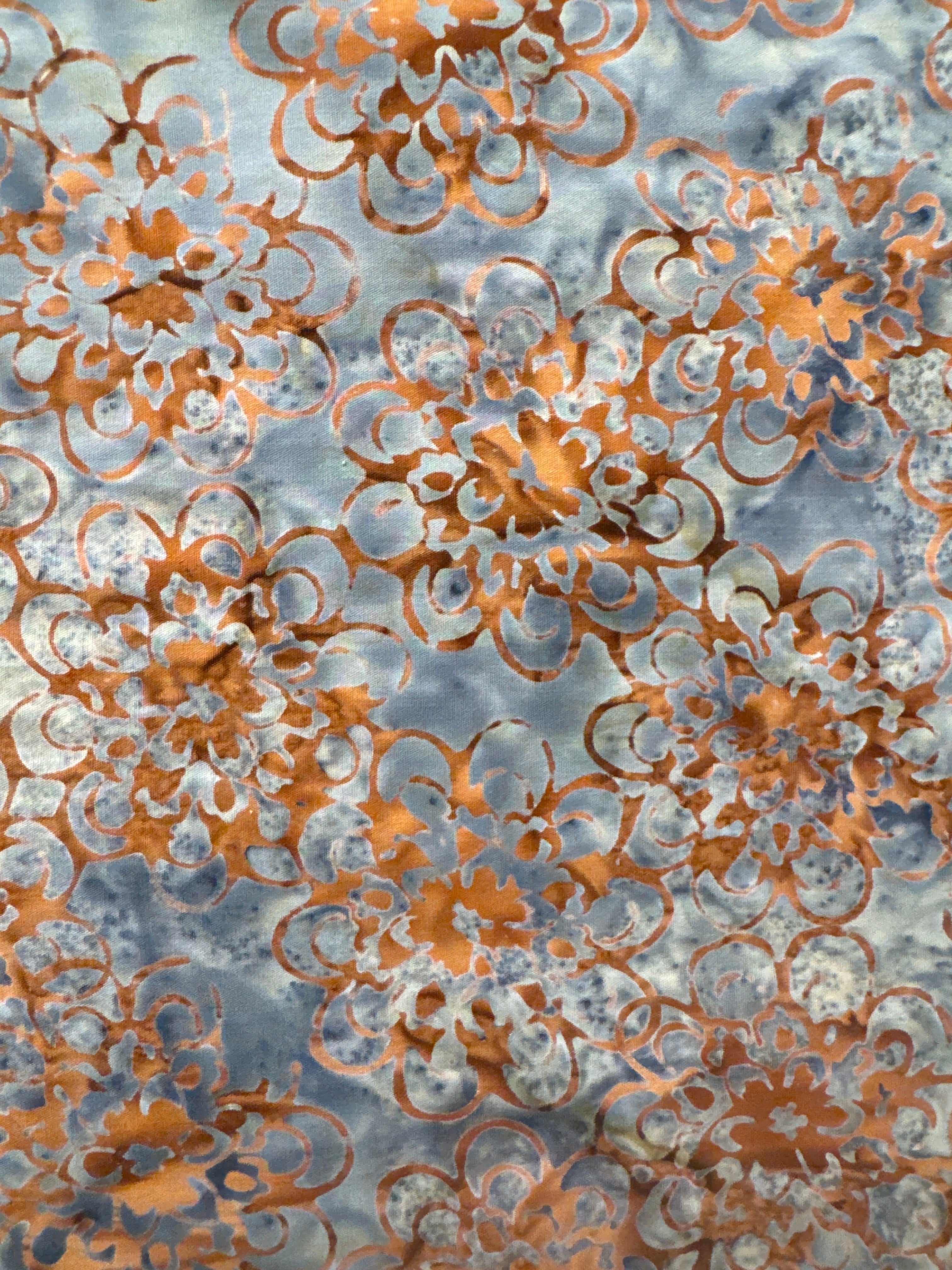 Rusted Floral on Steel gray quilting fabric by Andover Fabrics
