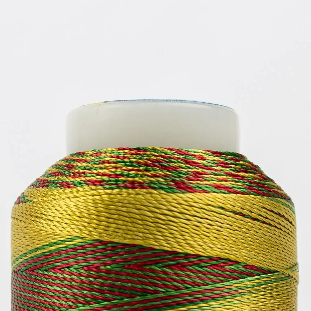 ACM27 - Accent™ 12wt Rayon Green Honey Red Thread WonderFil USA