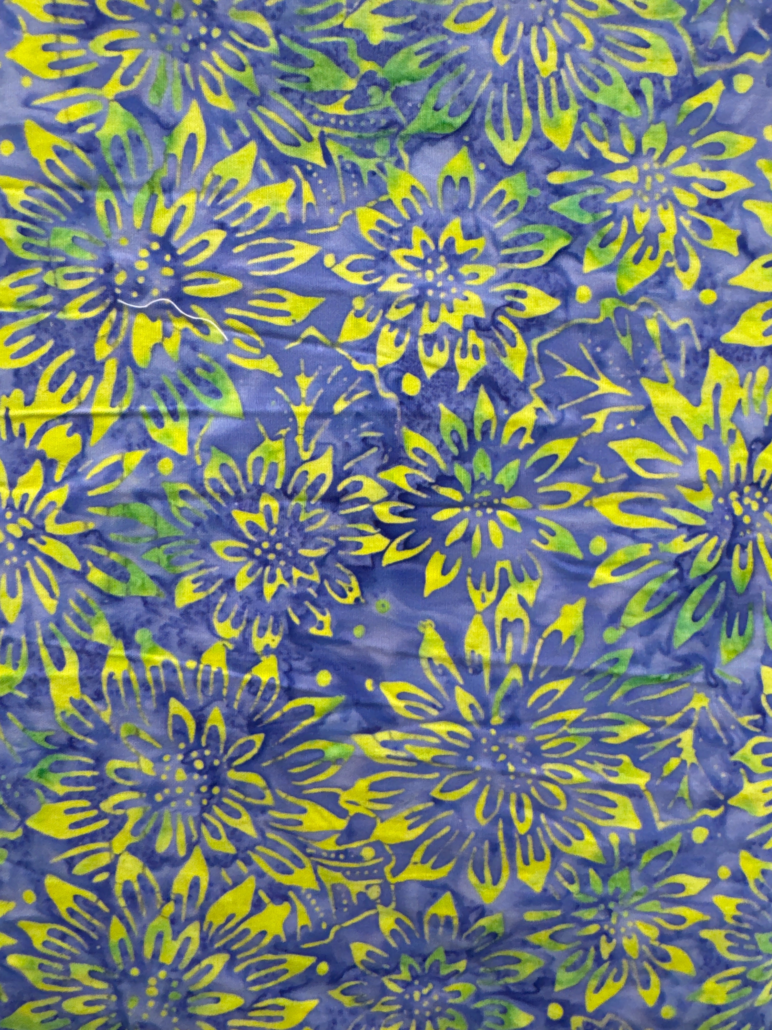 Lazy Lime Lilly on Periwinkle floral quilting fabric by Andover Fabrics