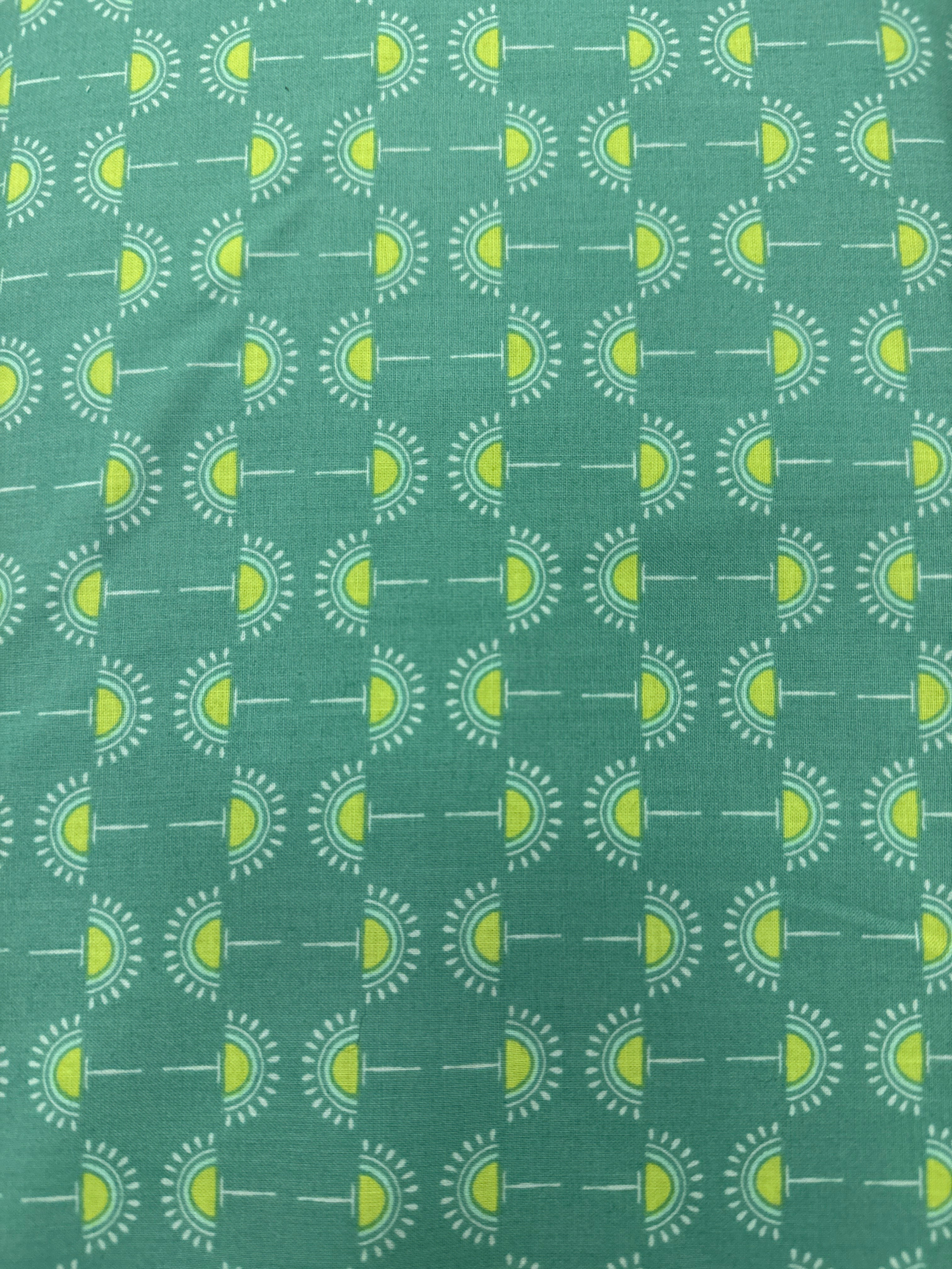 Offset Modern Green geometric quilting fabric by Windham Fabrics