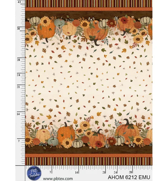 Autumn Homestead Tabletop double border quilting fabric by P and B Textiles