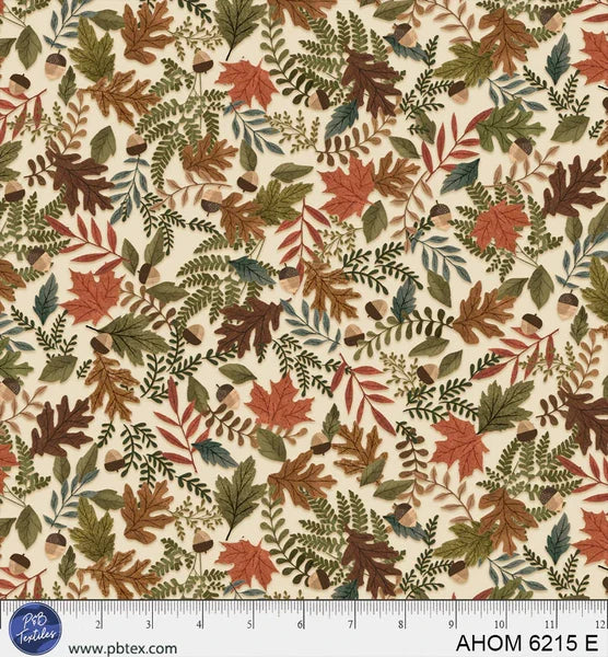 Autumn Homestead Fall Foliage Cream quilting fabric by P and B Textiles