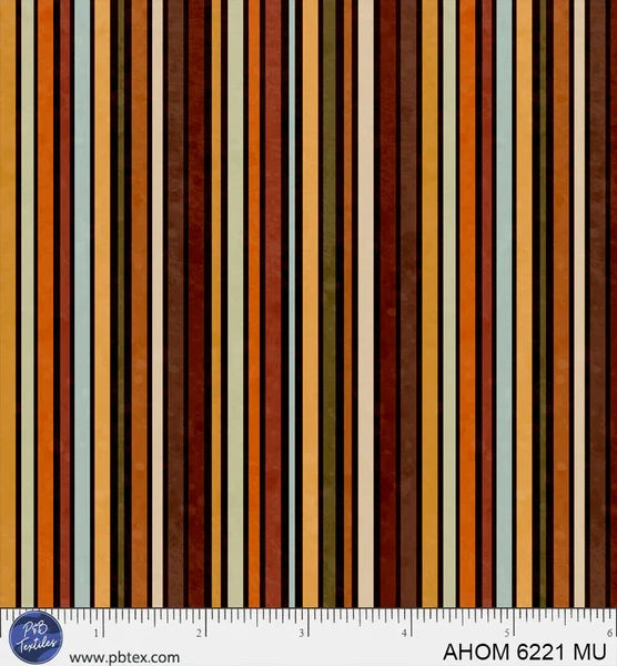 Autumn Homestead Harvest Stripe quilting fabric by P and B Textiles
