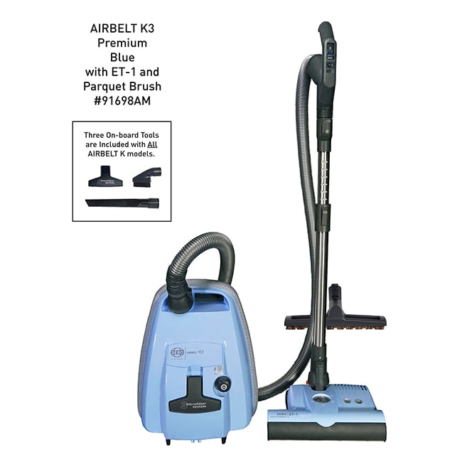 SEBO AIRBELT K3 Premium Canister Vacuum Cleaner - Blue