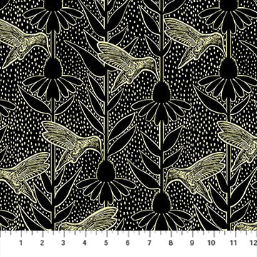 Indelible Ink Humming Black Cotton 44"/45" Fabric Per Yard