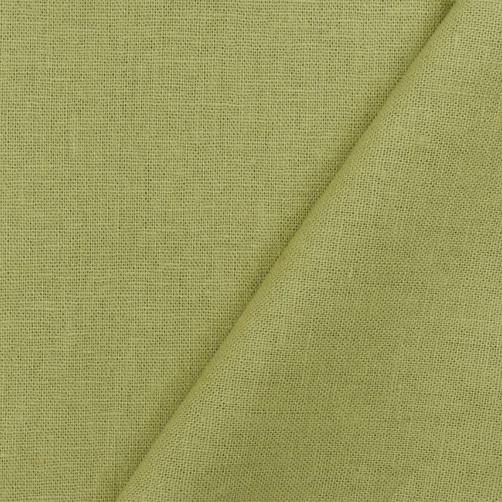 Bamboo Green Cross-Hatch Handkerchief Linen-Rayon Woven Fabric