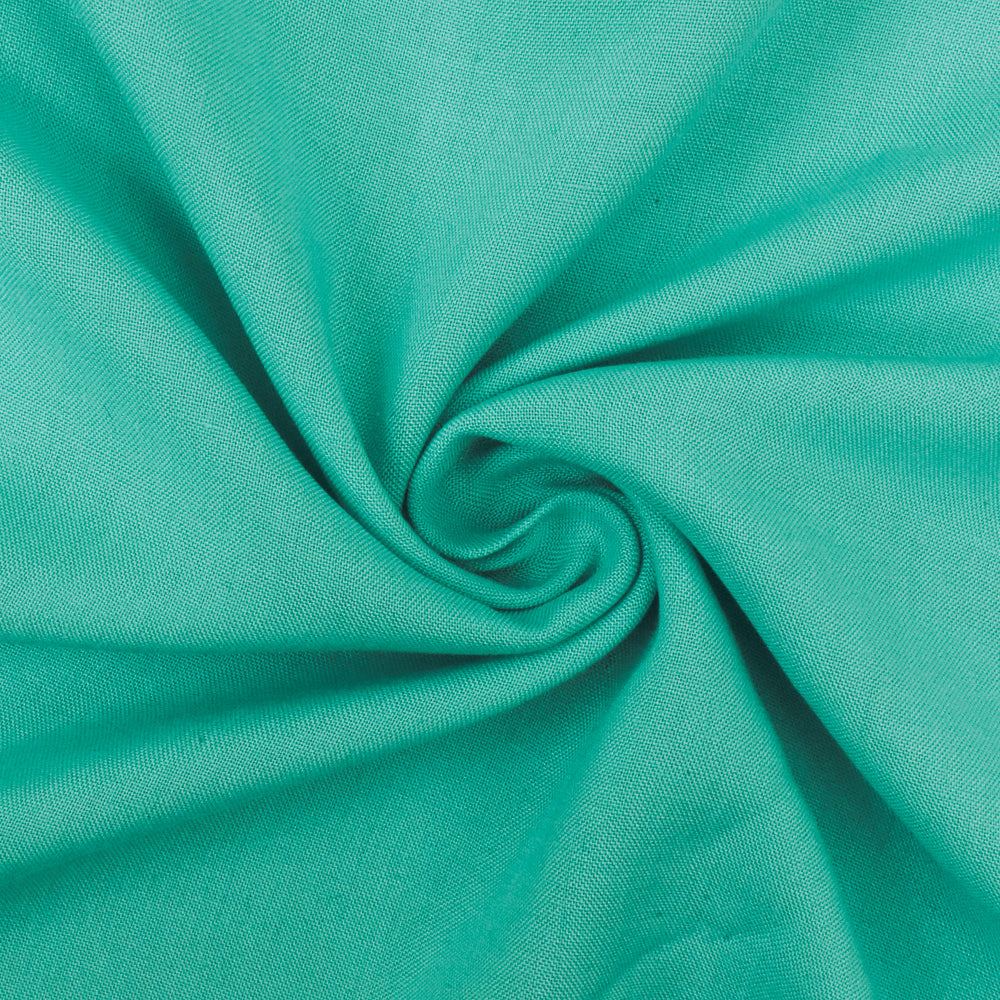 Aqua Teal Solid Rayon Challis Woven Fabric