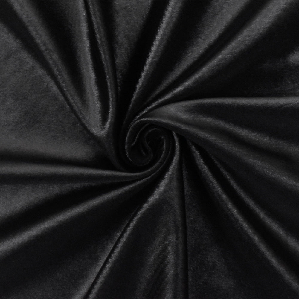 Black Famous Maker Nylon Stretch Spandex Satin Tricot Swimwear Knit Fabric