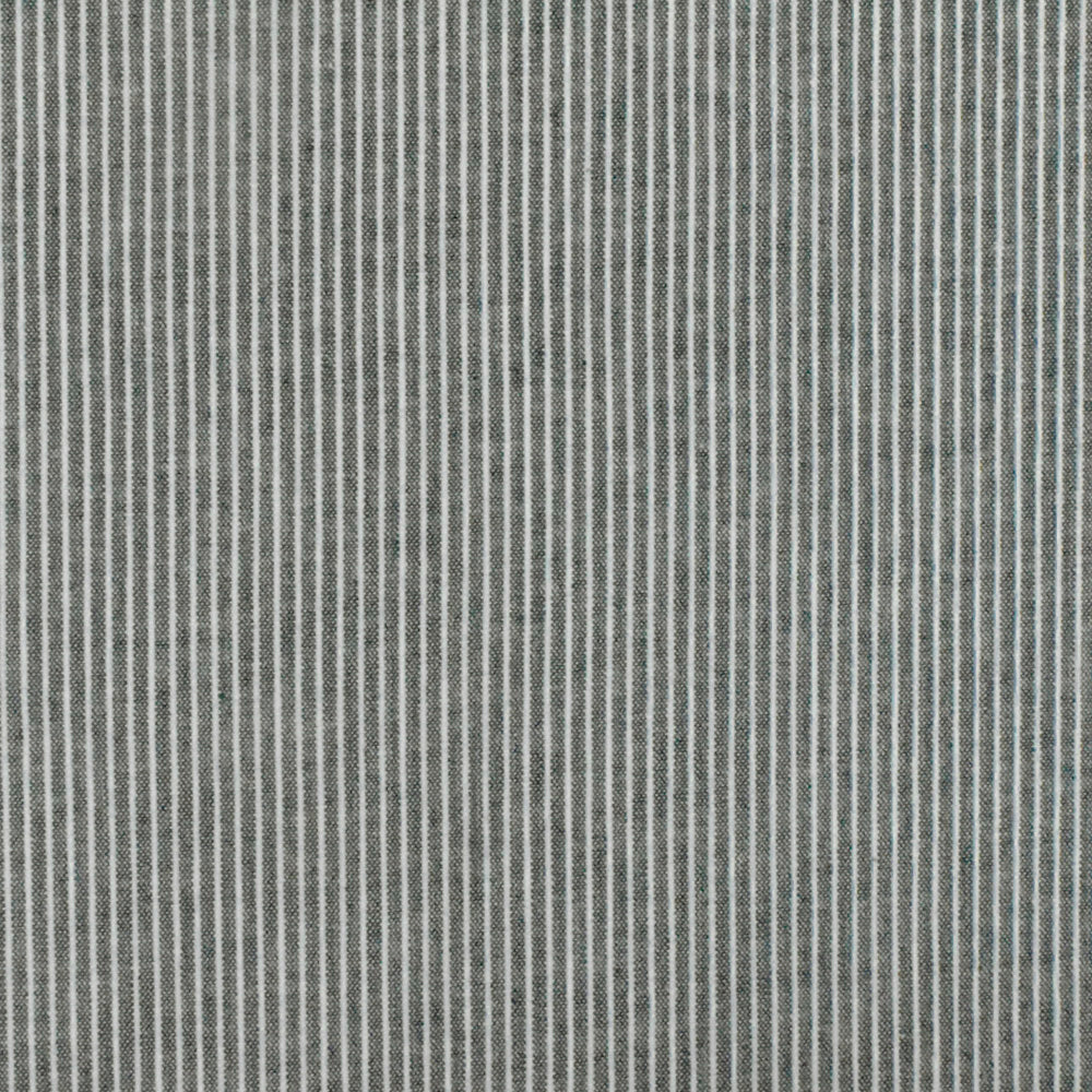 Vintage Navy-White Stripe Stretch Cotton Chambray Woven Fabric
