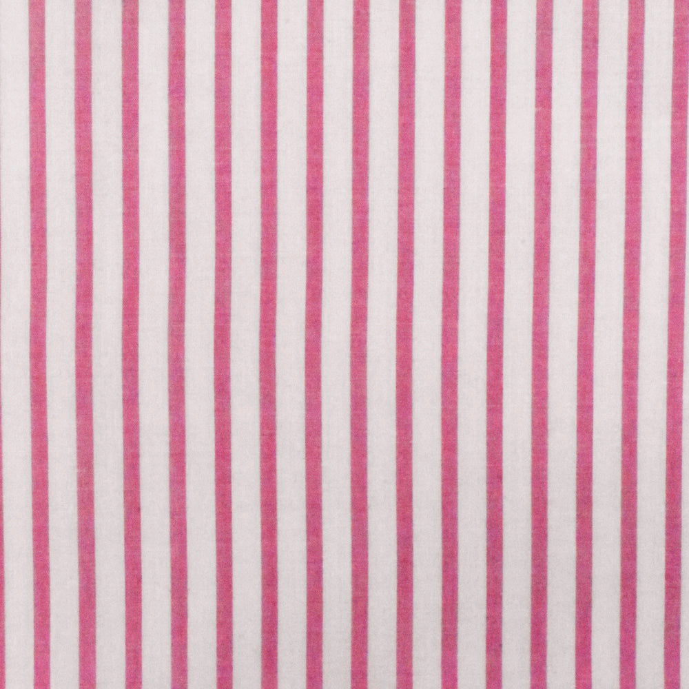 Sweet Pink-White Stripe Cotton Lawn Woven Fabric