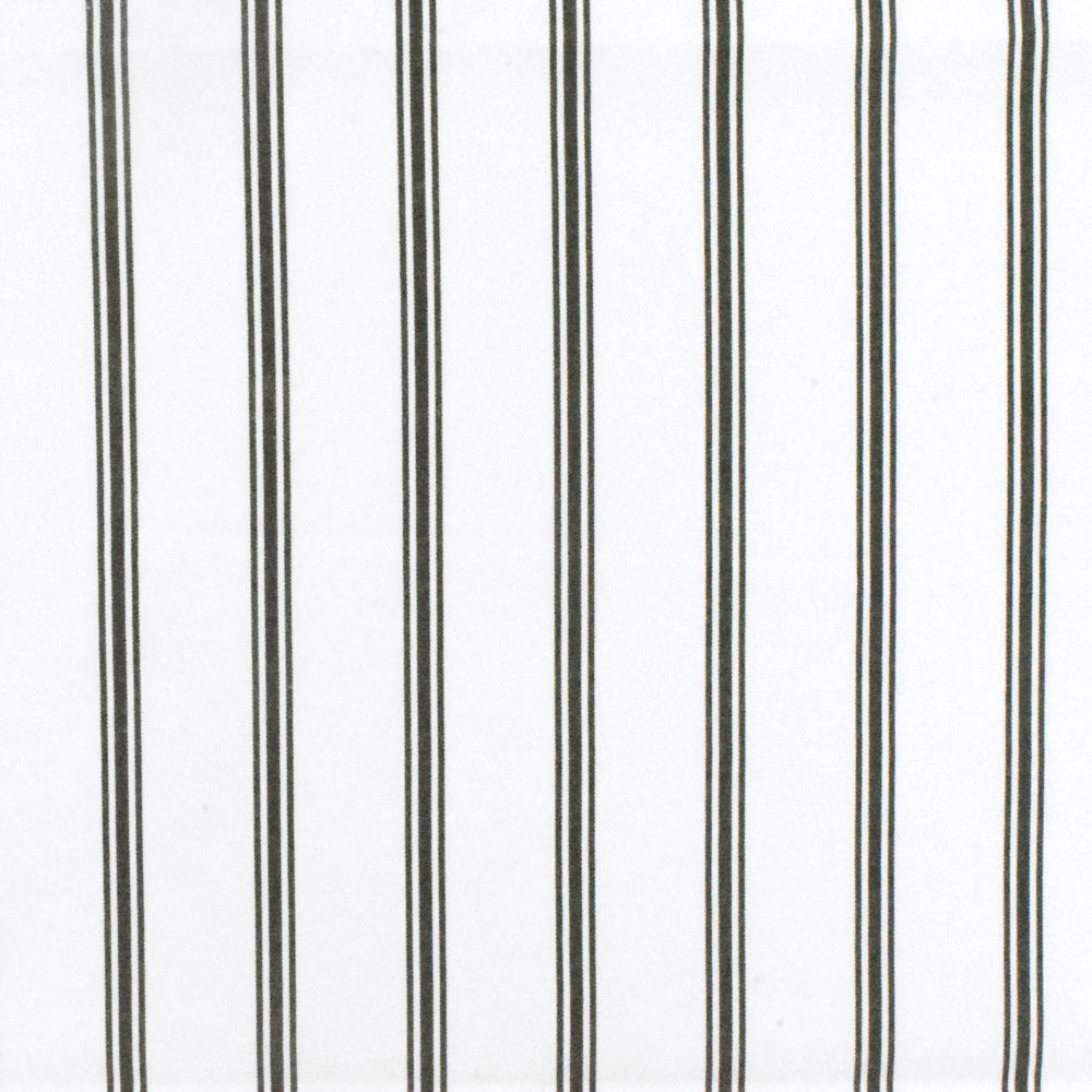 Paper White-Black Stripe Polyester Shirting Woven Fabric