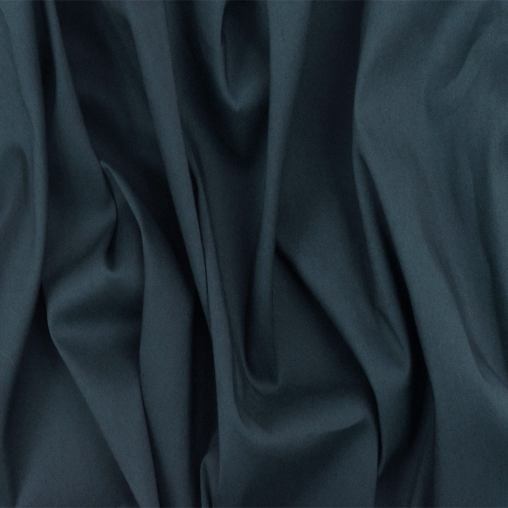 Night Blue Solid Stretch Cotton Blend Broadcloth Woven Fabric