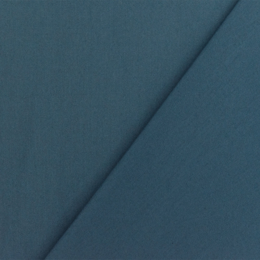 Antique Blue Solid Stretch Cotton Blend Broadcloth Woven Fabric