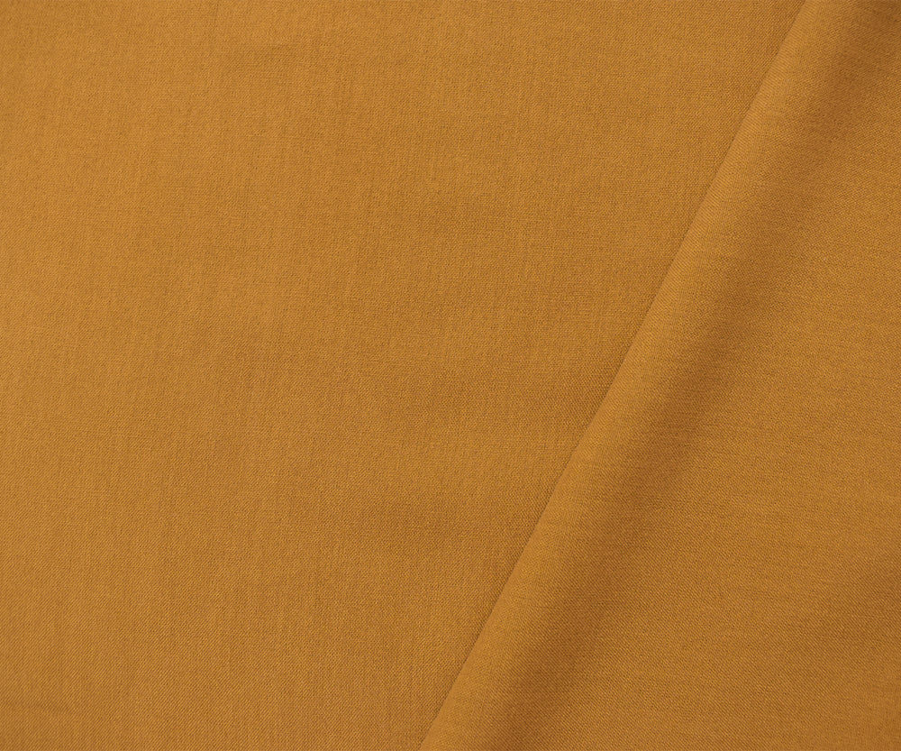 Mustard Washed Silk Solid Woven Fabric