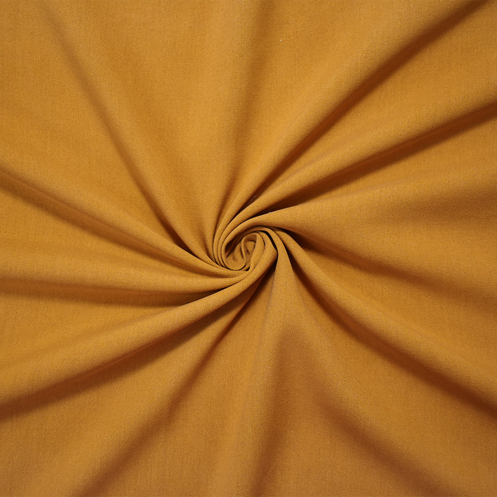 Mustard Washed Silk Solid Woven Fabric