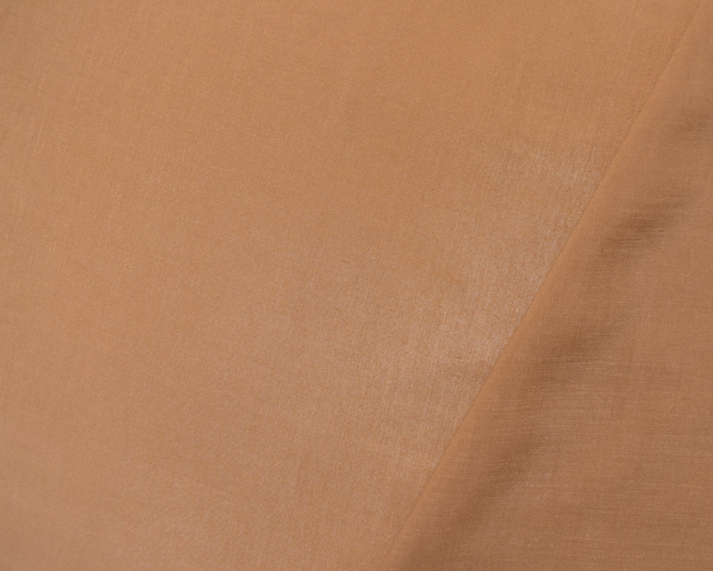 Tan Beige Rayon-Poly Semi-Sheer Solid Challis Woven Fabric