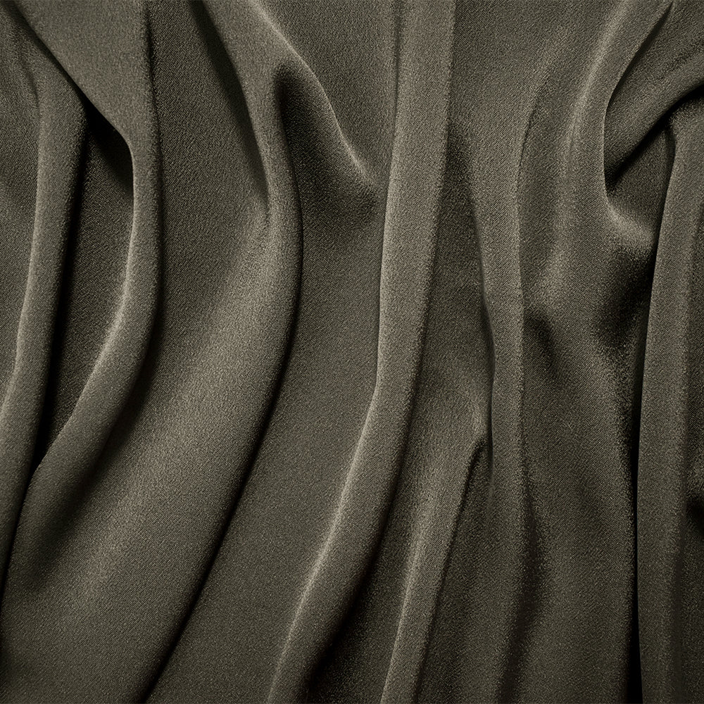 Dark Brown Triacetate-Poly Crepe Back Satin Woven Fabric