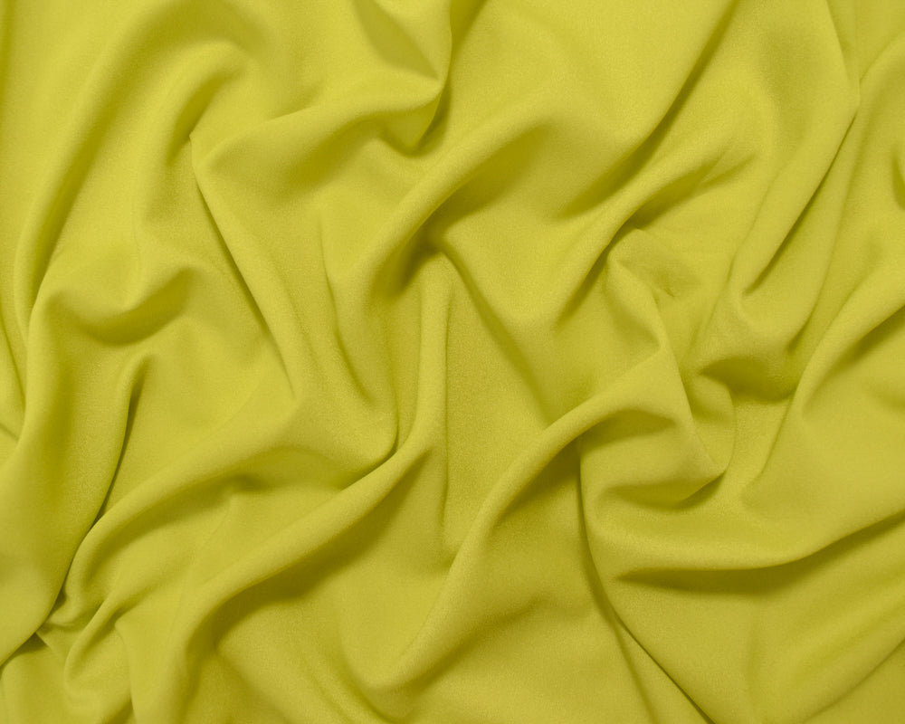 Apple Green Poly Crepe Momie Georgette Solid Woven Fabric