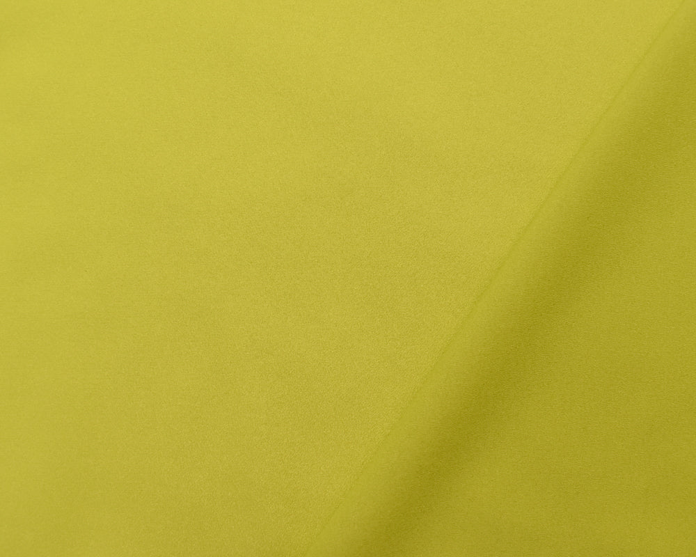 Apple Green Poly Crepe Momie Georgette Solid Woven Fabric