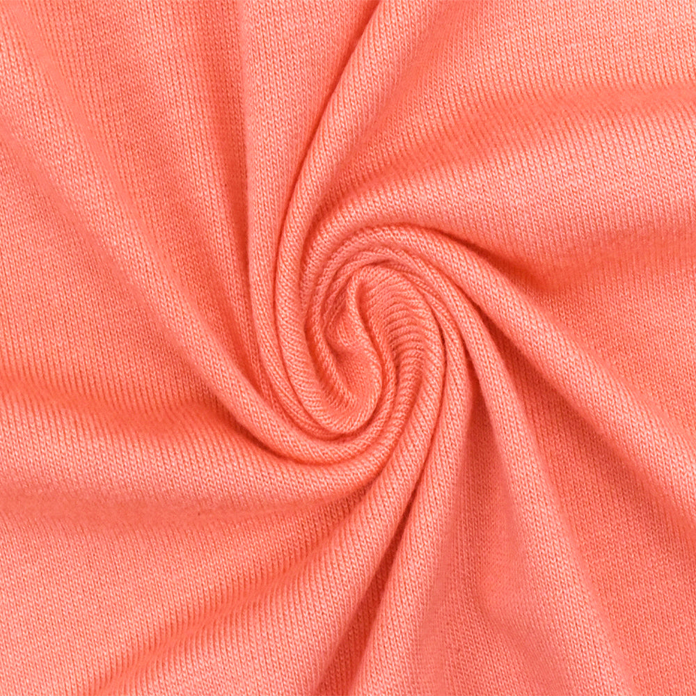 Coral Orange Stretch Rayon Slub Jersey Knit Fabric